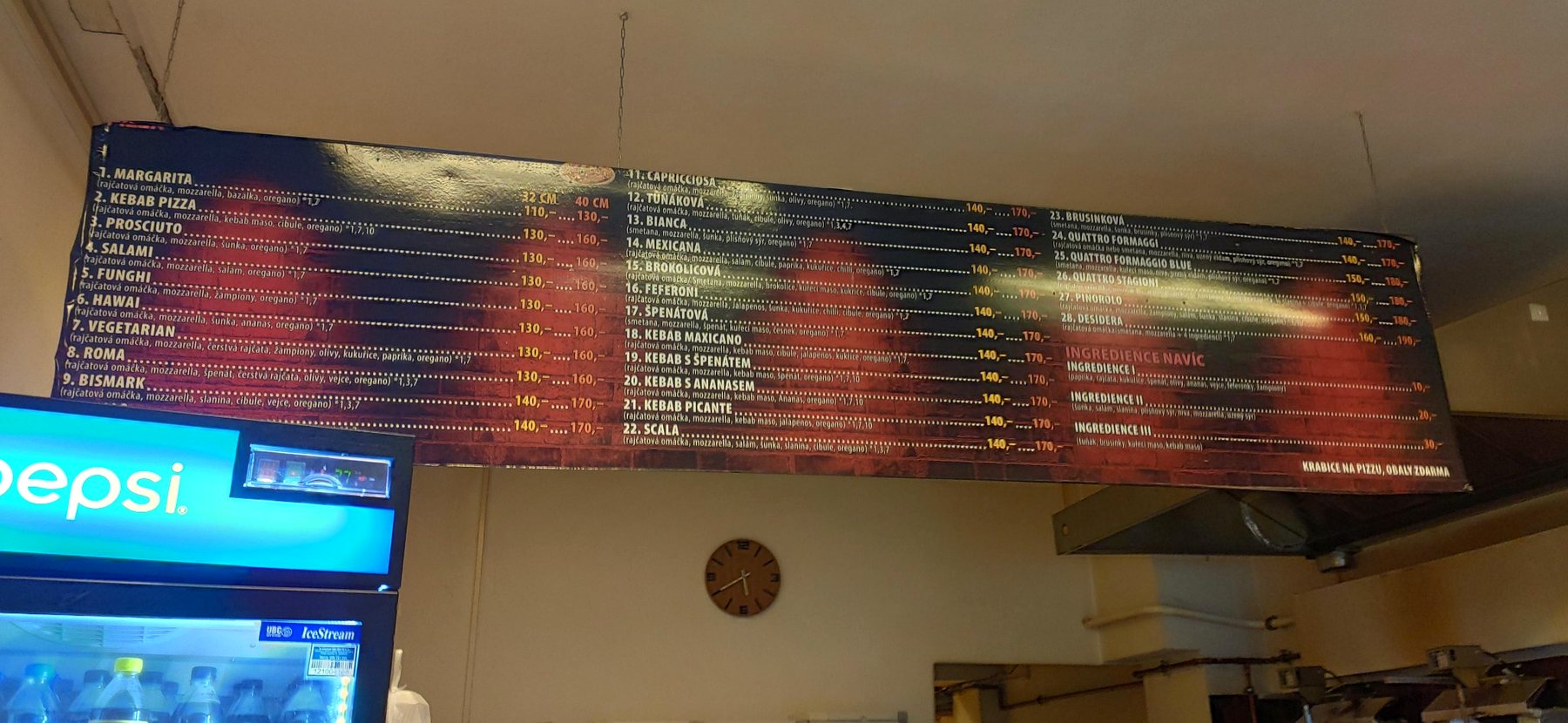 Fotka pizza menu tabule